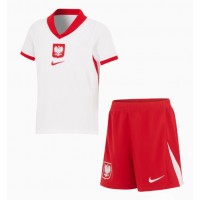 Camiseta Polonia Primera Equipación Replica Eurocopa 2024 para niños mangas cortas (+ Pantalones cortos)